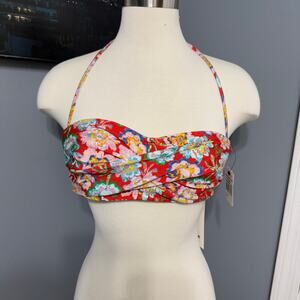 NWT Shoshanna Floral Twisted Bandeau Bikini Top, Size A